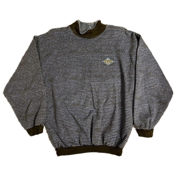 Quiksilver Sweatshirt NOS Puff Paint Men's L‎ Surf Wear 80s 90s Usa Made Vintage